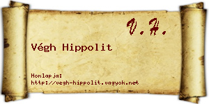 Végh Hippolit névjegykártya